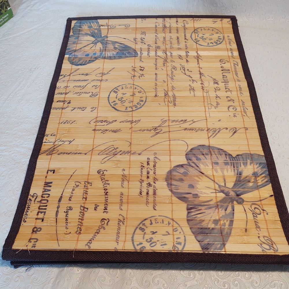 Set of 5 Bamboo Butterfly Roll Up Place Mats